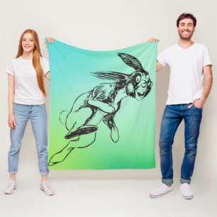 Large Bunny Jack Rabbit Fleece Blanket