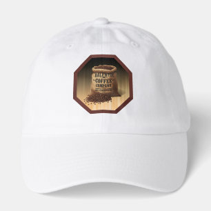 Large Burlap Bag With Label For Halfhyde Coffee Co Hat