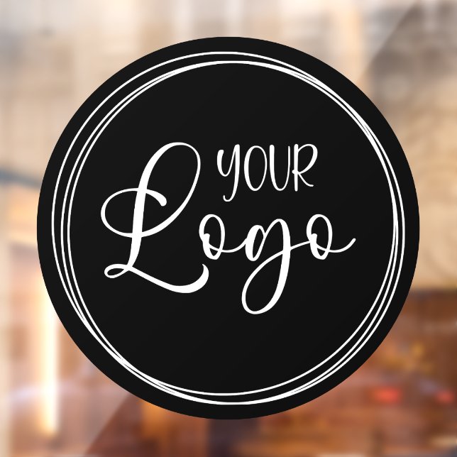 Large Business Logo Black Circle Window Cling (Sheet 2)