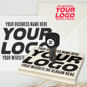 Large Business Logo, Name, Website, Slogan Rubber Stamp