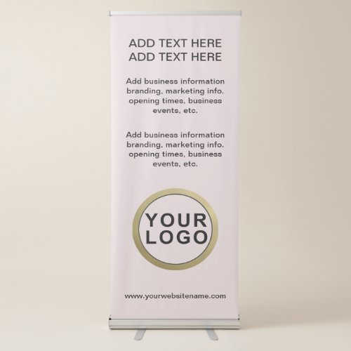 Large Business Logo Pink Retractable Banner