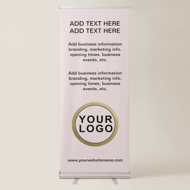Large Business Logo Pink Retractable Banner (Front)