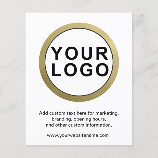 Large Business Logo Promotional White Flyer (Front)