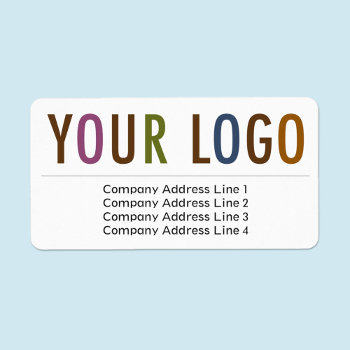 Large Business Return Address Labels Custom Logo by MISOOK at Zazzle