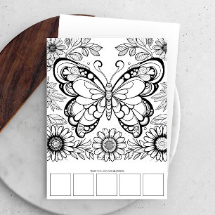 Large Butterfly Coloring Cards Relaxation Tools