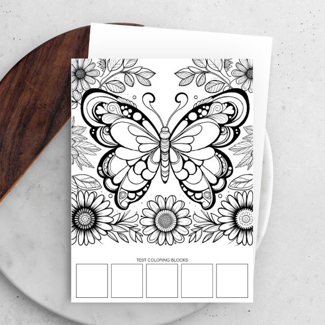 Large Butterfly Coloring Cards Relaxation Tools (Coloring pages for girls unique butterfly line art and flowers card stock by Victoria Grigaliunas)
