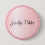 Large Button Personalized Monogram Template Trendy<br><div class="desc">Large Button Personalized Monogram Template Elegant Rose Gold Glitter Look Modern Large Round Button.</div>