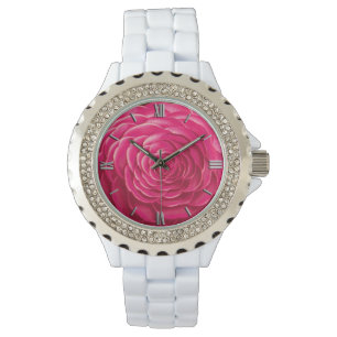 Large Camellia Blossom, Fuchsia Pink Watch