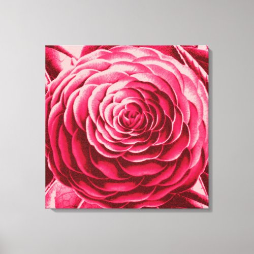 Large Camellia Shades of Wine and Pink Canvas Print