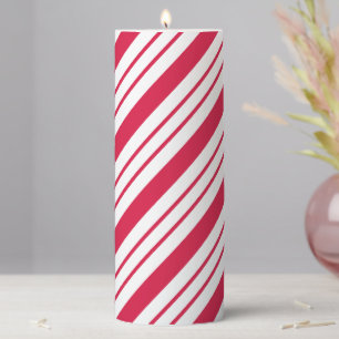 Large Candy Cane Christmas Candle 