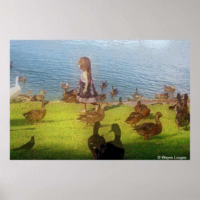 Large canvas duck girl poster (Front)