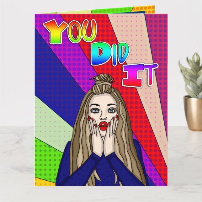Large Card | You Did It ] Congratulations!  Card (Small Plant)
