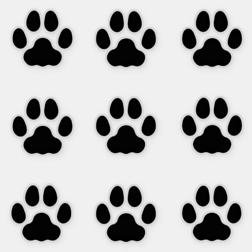 Large Cat Paw Prints Black Animal Tracks Decals