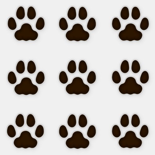 Large Cat Paw Prints Dark Brown Decals