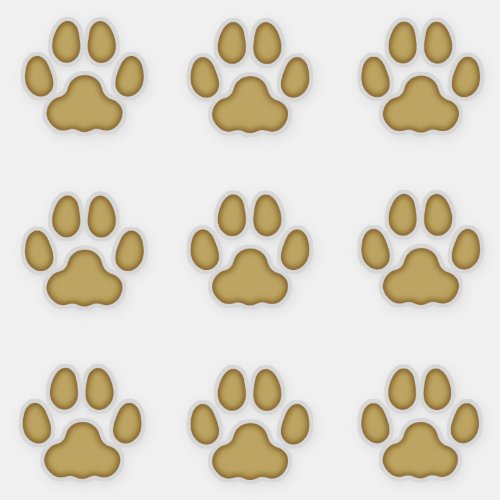 Large Cat Paw Prints Tan Animal Tracks Decals