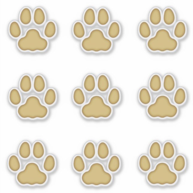 Large Cat Paw Prints Tan Animal Tracks Decals (Front)