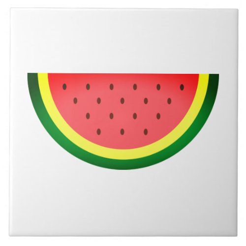 Large ceramic tile with melon fruit slice