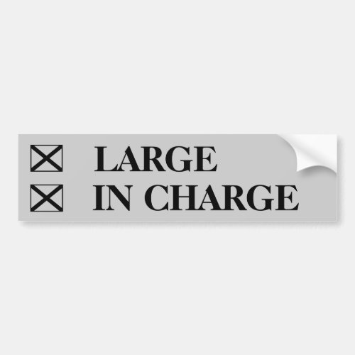 Large check In Charge check Bumper Sticker