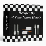 Large Checkerboard Personalized Recipe Binder at Zazzle