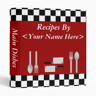 Large Checkerboard Personalized Recipe Binder