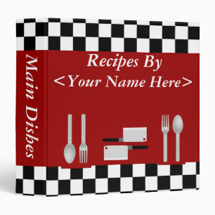 Large Checkerboard Personalized Recipe Binder