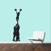 Large Cheerleader Mount Black Wall Decal (Front)