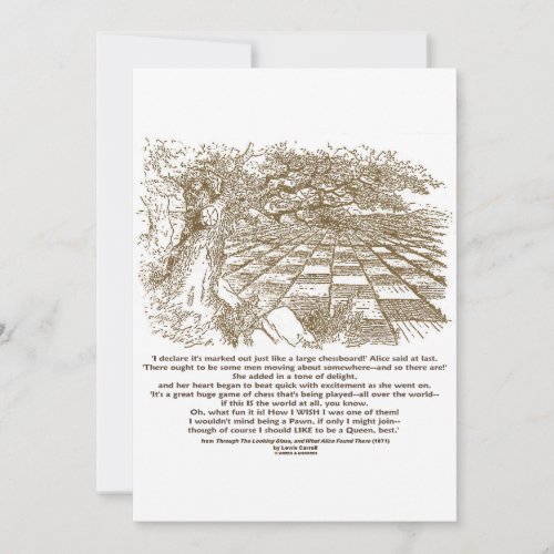 Large Chessboard Alice Through Looking Glass Quote