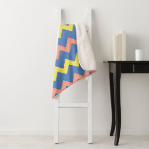Large chevron pattern sherpa blanket