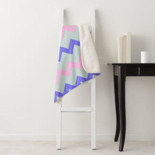 Large chevron pattern sherpa blanket