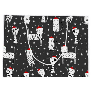 Large Christmas Cats Gift Bag