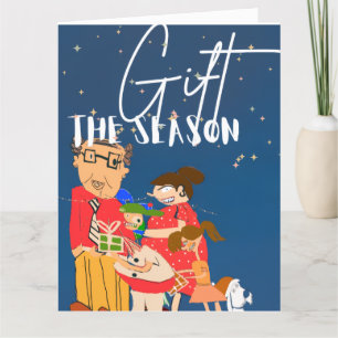Large Christmas folder card Family