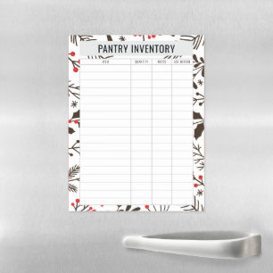 Large Christmas Themed Pantry Inventory Magnetic Dry Erase Sheet