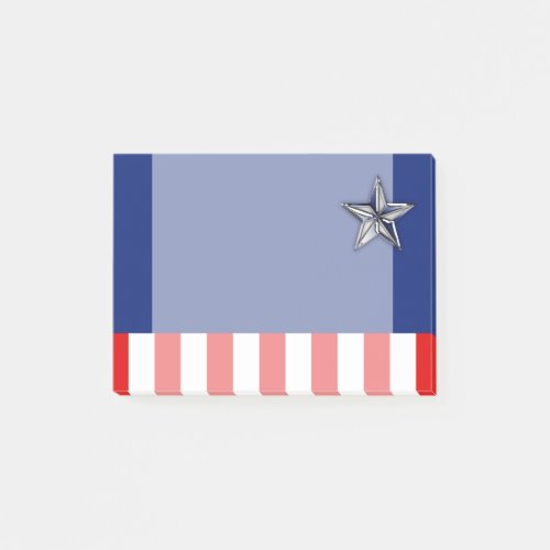 Large Chrome Like Silver Star on Festive Colors Post_it Notes