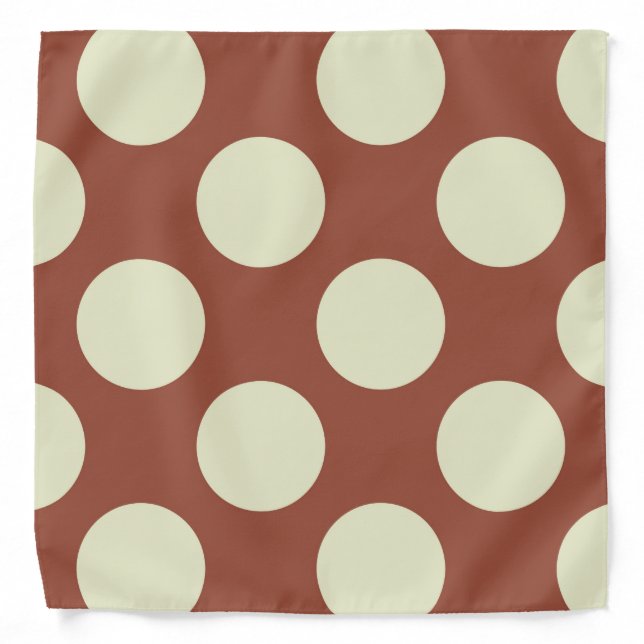 Large circles polka dots burnt orange bandana (Front)