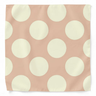 Large circles polka dots pink cream bandana