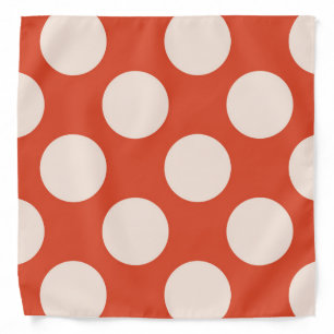 Large circles polka dots pink on red bandana