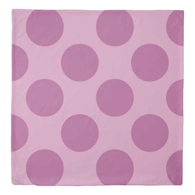 Large circles polka dots pink purple duvet cover (Front)