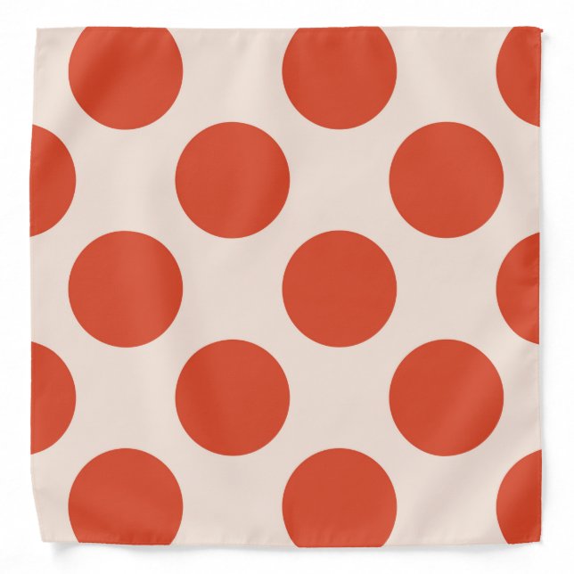 Large circles polka dots red on pink bandana (Front)