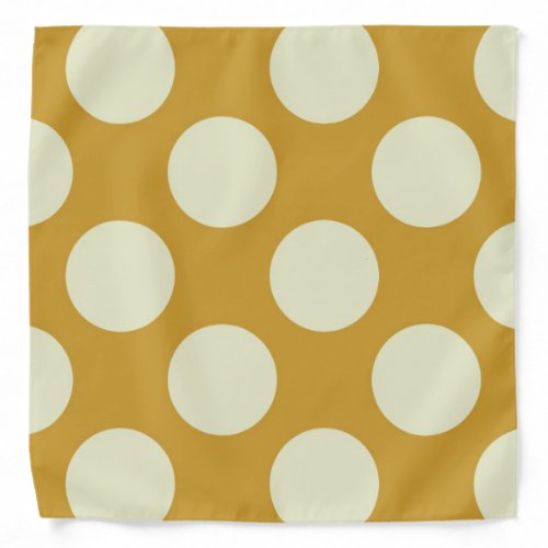 Large circles polka dots yellow ochre pale green bandana