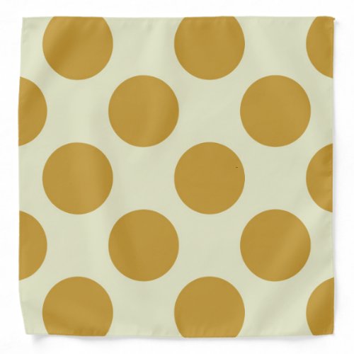 Large circles polka dots yellow ochre pale green bandana