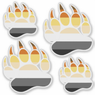 Large Classic Gay Bear Pride Flag Claw Sticker