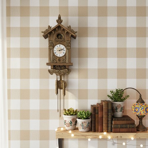 Large Classic Gingham Check Beige ID1245 Wallpaper Large Classic Gingham Check Beige ID1245 Wallpaper