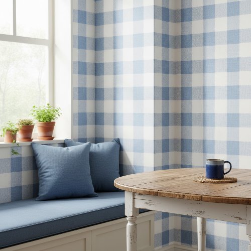 Large Classic Gingham Check Blue ID1245 Wallpaper Large Classic Gingham Check Blue ID1245 Wallpaper