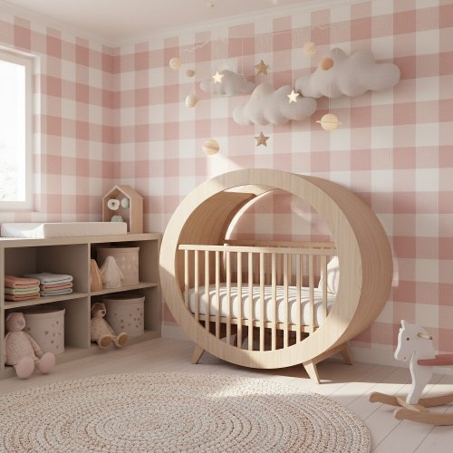 Large Classic Gingham Check Pink ID1245 Wallpaper Large Classic Gingham Check Pink ID1245 Wallpaper