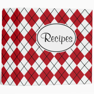 Large Classic Red Kitchen Recipe Binder Gift