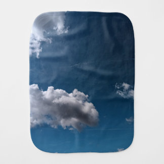 large cloud, against dark blue sky. baby burp cloth
