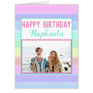 Large Colorful Custom Photo Happy Birthday Card