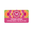 Large Colorful Flower Design with Monogram