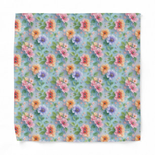 Large Colorful Paper Flowers Bandana