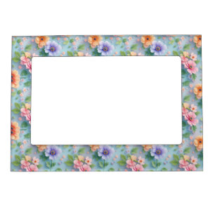 Large Colorful Paper Flowers Magnetic Frame